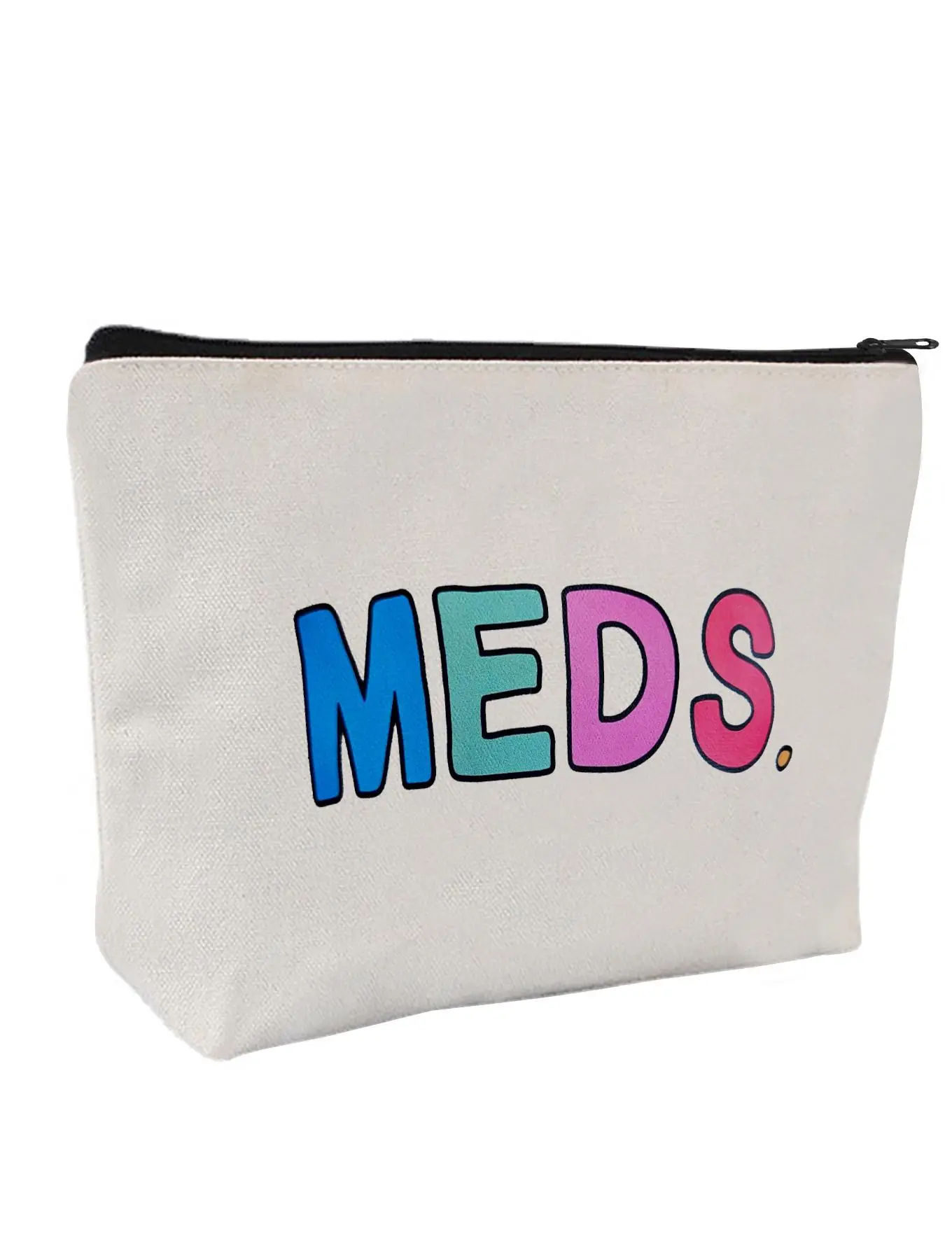 Minimalist Letter Pattern Makeup Bag, Travel Pill Organizer, Versatile Cosmetic Storage Bag, Trendy Makeup Pouch for Women & Girls