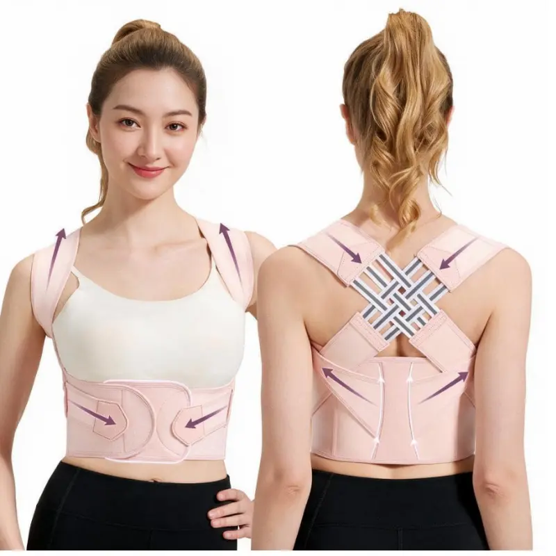 Back Posture Corrector Belt Adjustable Breathable Mesh Back Support Brace For Women Men Relieve Back Pain Orthopedic Shoulder Straightener Office Daily Posture Correction