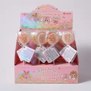 Baby Three Pajama Party Series Lollipops - 24pcs Bulk Box | Cute Kawaii Strawberry Candy for ASMR, Party Favors & Blind Box Lovers