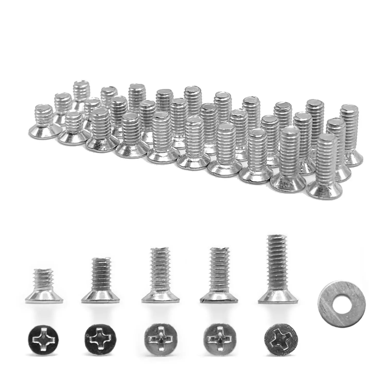Mounting Hardware Kit Set - 30 count Assorted M4 Screws  Countersunk  M4x6mm M4x8mm M4x10mm M4x12mm, Phillips Screws Flat  Accessories for  Wall Mounting and Arm Mounting