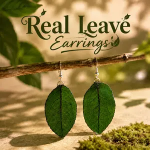 Handmade Natural Leaf Dangle Earrings Personalized Spring Summer Jewelry Unique Nature Gifts