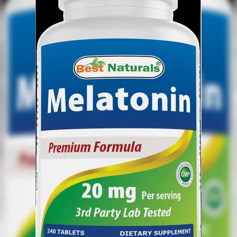 Best Naturals Melatonin 20mg 240 Tablets - Drug-Free Nighttime Sleep Aid - Non-GMO & Gluten Free