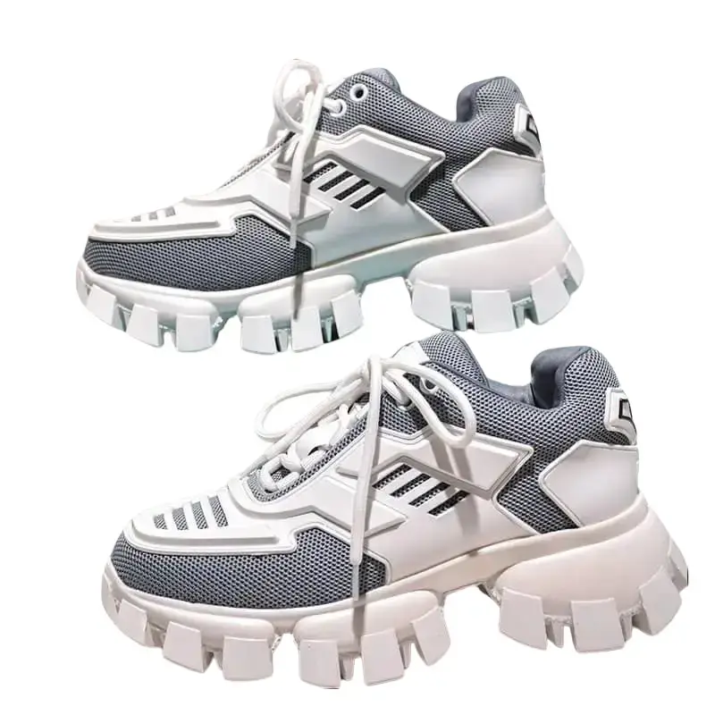 top quality Men's And Women's designer classic runway shoes size 35-46 Couples' mesh surface robot chunky lofers multiple colors breathable height increasing shoes