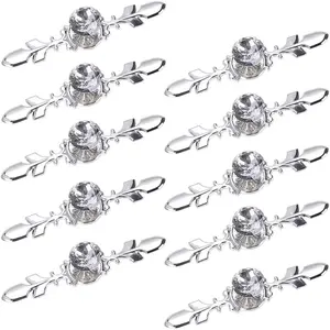 Drawer Dresser Knobs Pull Handles - Crystal Glass Diamond Decorative Knobs with Plate, Cabinet Cupboard Door Knobs with Screws for Kitchen Bathroom Office Decoration Pack of 10