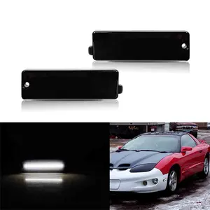 2PCS Smoked Lens White LED Rear Side Marker Signal Parking Lights Pair For Chevy Camaro 1993 1994 1995 1996 1997 1998 1999 2000 2001 2002
