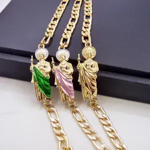 1pc Figaro Chain St. Jude Bracelet, For Men And Women