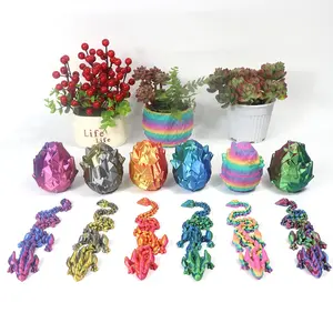 3D Printed Dragon Egg Set, 1 Set Colorful Dragon Ornament, Decorative Figurines, Home Decor for Living Room, Bedroom, Office, Garden, Party, Birthday Gift, Home Decor Accessory