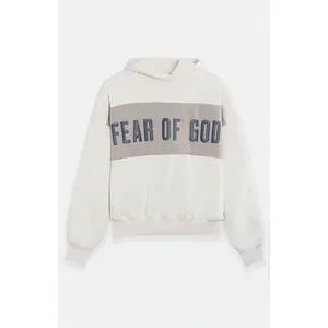 Fear of God ESSENTIALS Men's Vanilla Paneled Cropped Relaxed Hoodie