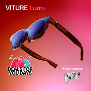 VITURE Luma XR Glasses, Smart Glasses 146” 1200p Ultra Sharp Display 1000 Nits 50° FOV Dimming Adjustments USB-C for iPhone Android Mac PC Steam Deck Switch 2