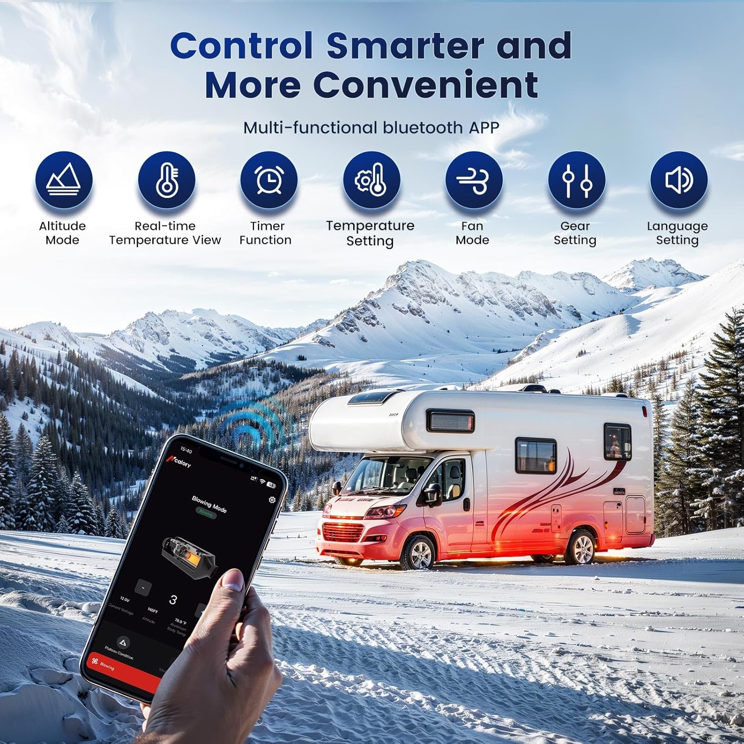 HCALORY 12V Portable Diesel Heater, 2024 upgrade Toolbox 2 Diesel Air Heater 8KW All-in-One Parking Heater, 6L Fuel Tank with APP Control Work at Altitude Max 20000 ft for Car Trucks RV and camper Adjustable Heating Temperature Outdoor Heating