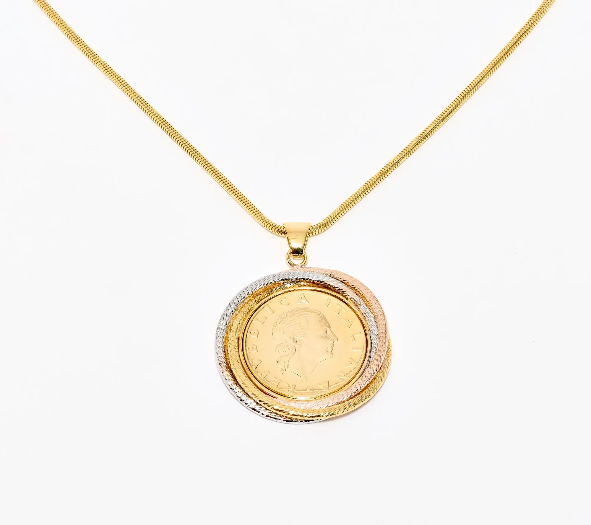 David Markstein Bronze Triple Wrapped 200 Genuine Lira Coin Necklace David Markstein Bronze Triple Wrapped 200 Genuine Lira Coin Necklace