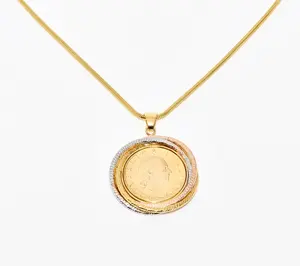David Markstein Bronze Triple Wrapped 200 Genuine Lira Coin Necklace