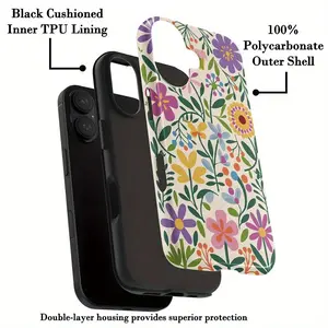 Spring Floral Phone Case, Durable Dual Layer Design, Anti-Drop Protection, Fits iPhone 17-11,XR,XS, Plus,air, Pro