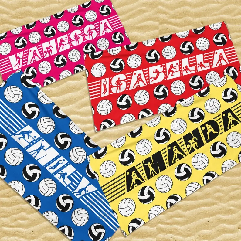 Volleyball Beach Towel, Sports Lovers Beach Towel, Sea Holiday, Summer Season Gift, Volleyball Players Gift, Beach Decor, Volleyball Season, Size 30" x 60"