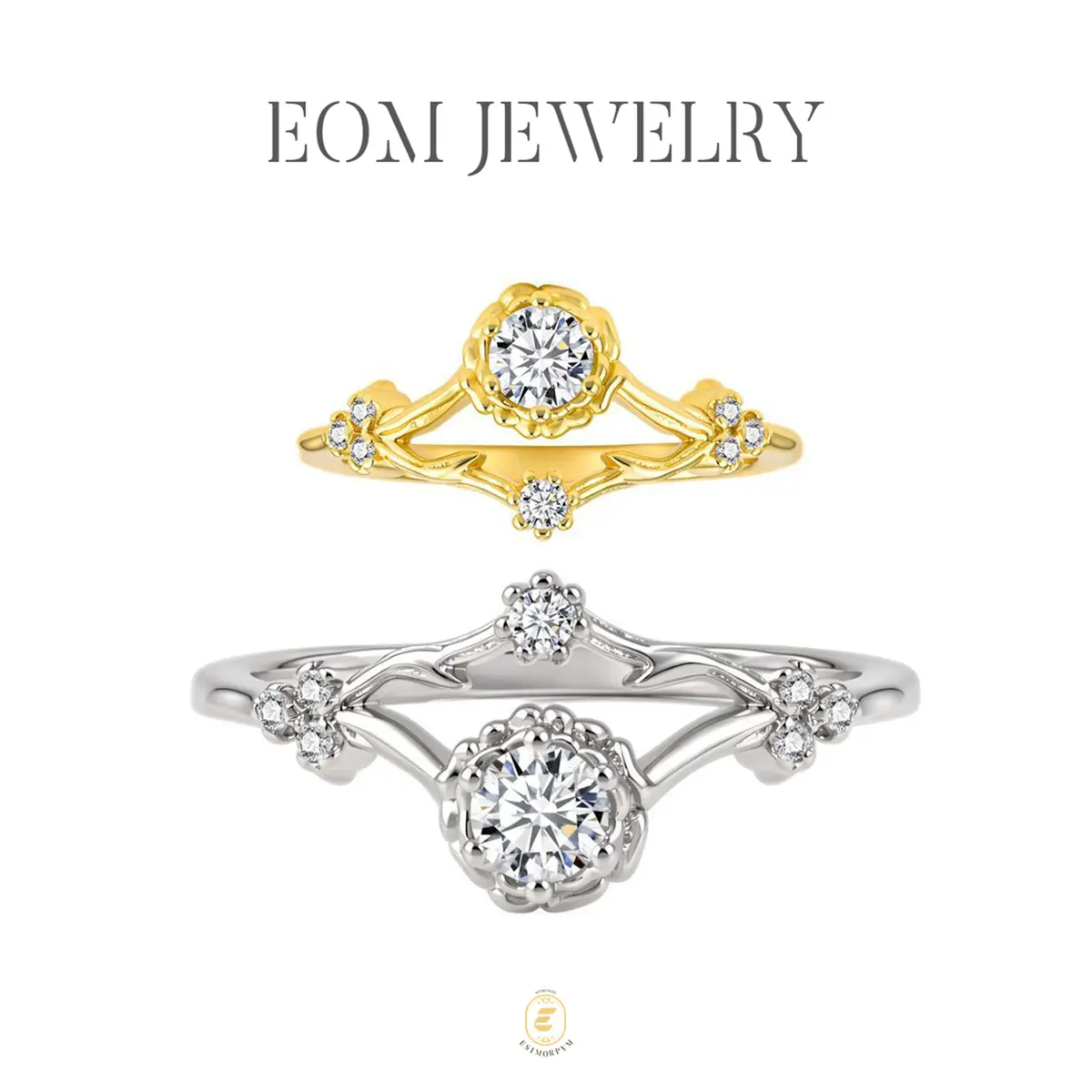 Moissanite Spring Radiance Flower Ring Silver-Plated Wedding Engagement Anniversary Valentine's Day Birthday Romantic Elegant Gift Daily Wear bff unisex