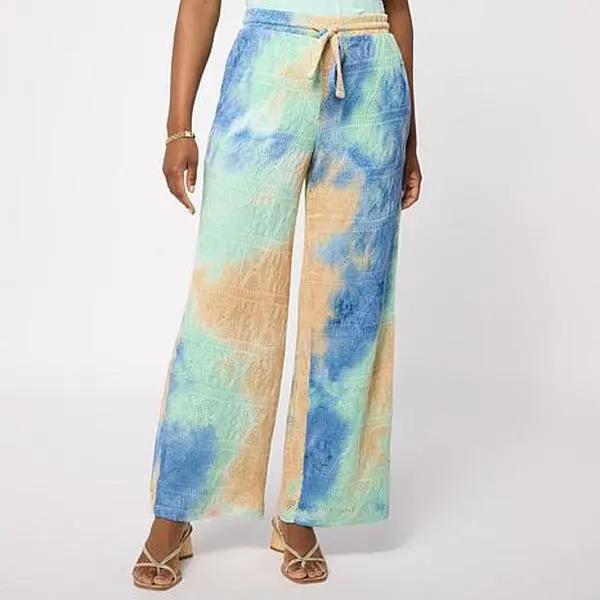 Nina Leonard Crochet Knit Tie-Dye Pant Nina Leonard Crochet Knit Tie-Dye Pant