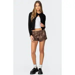 Edikted Women's Leopard Printed Boxer Shorts