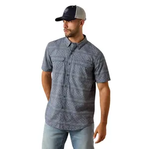 Ariat Men's VentTEK Outbound Fitted Dark Denim Short Sleeve Shirt