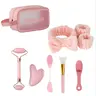 Facial Cleansing Tool Set, 9 Counts/set Facial Skin Care Tool Set, Including Headband & Wristband & Silicone Brush & Massage Roller, Skin Care Tool Set, Facial Care Tools, Beauty Tools
