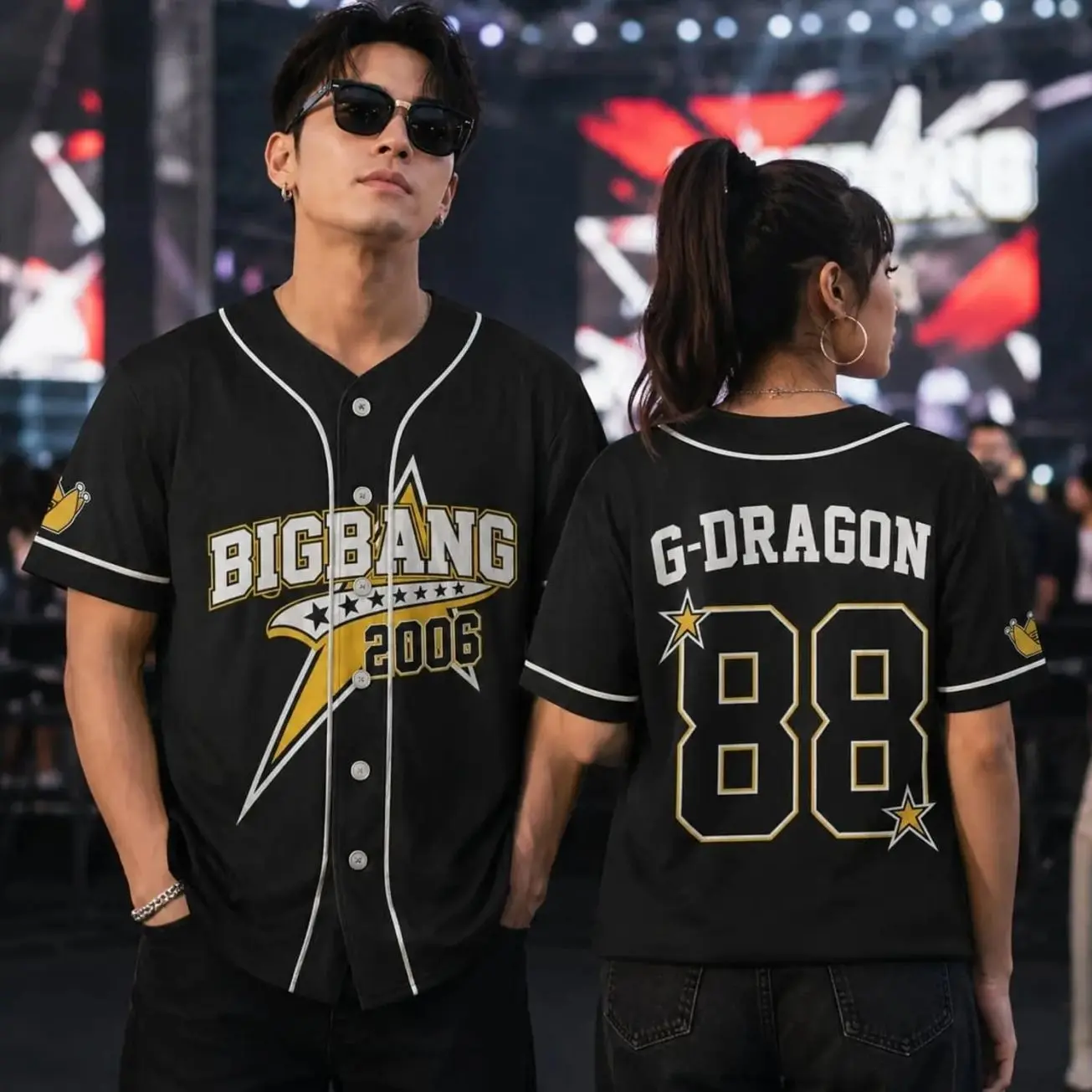 BIGBANG Inspired Baseball Jersey, G-Dragon Taeyang Daesung Shirt, Kpop Concert Outfit, Unisex VIP Fan Gift, Music Tour Merch IZS