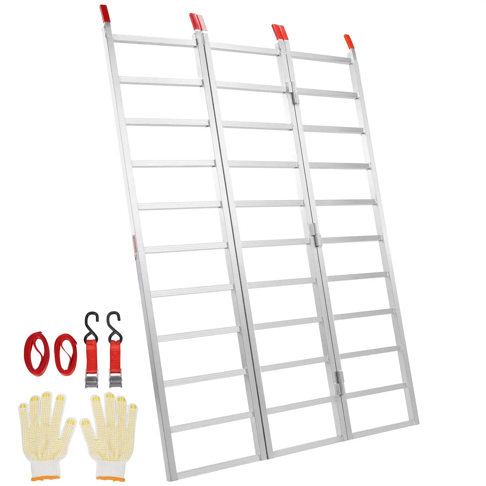 【DealsForYouDays】VEVOR Aluminum Ramps, 1500 lbs, Tri-Fold Ramp with Load Straps, Folding Loading Ramp for Motorcycle, Tractor, ATV/UTV, Trucks, Lawn Mower, Snow Blower, 77"L x 54"W, 1 Pc