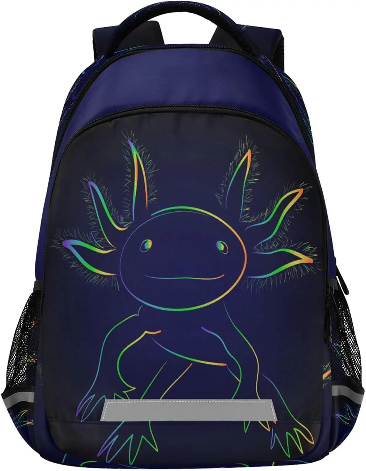 Rainbow Axolotl Backpack for Bookbags, Student Laptop Backpack Carrying Bag Casual Lightweight Travel Sports Day Packs