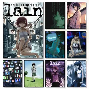 S-serial Experiments Lain Iconic Poster Wall Art Decor Fade-resistant Self-adhesive posters that Perfect for gifts and creating walls in bedrooms Living rooms Bars Coffee houses and Restaurants HD printing waterproof protection