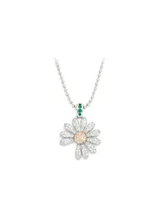 Luxem Daisy Cubic Zirconia Necklace Minimalist Elegant Fashion Jewelry for Women Gift Pendant Necklace