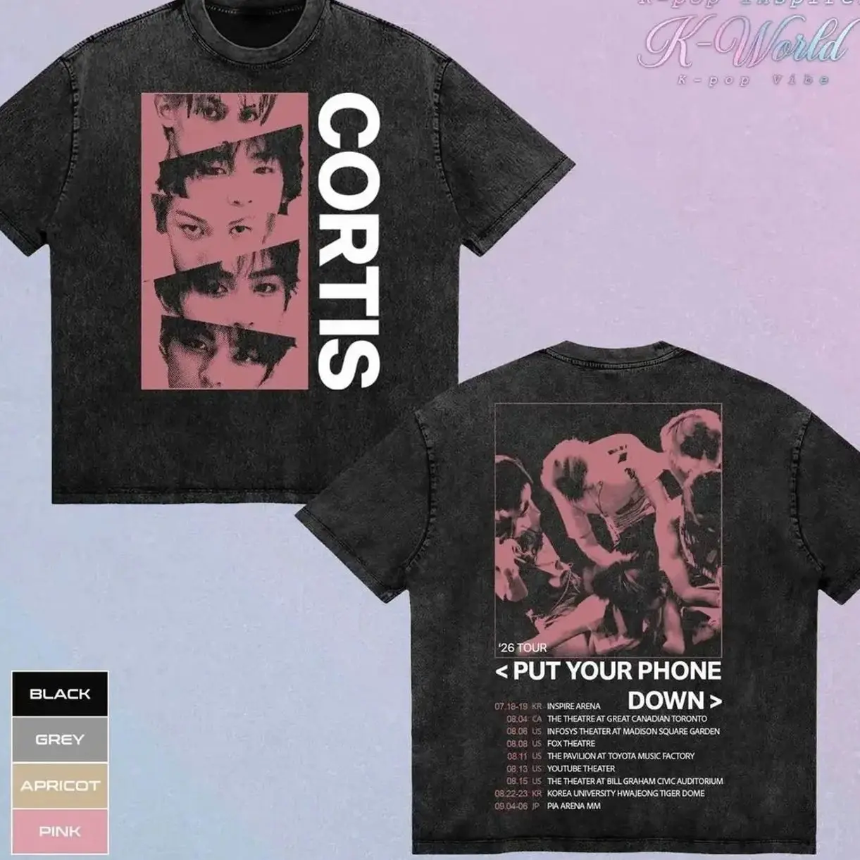 Cortis Put Your Phone Down Tour Shirt Washed, Cortis K-Pop Shirt, Music Tee, Graphic Tee Wash, Gift for Fan T-Shirt, CORTIS Vintage 90s TShirt Gift For COER, Kpop Tee Shirt, Retro Unisex Fan Merch Top Outfit YIQ 50N