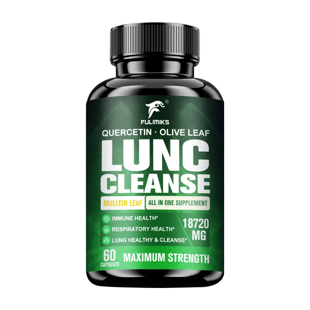 Lung Health Capsules for Lung Detox, with Mullein Leaf, Selenium, Quercetin, Eriocitrin, Bromelain, Help Relieve Respiratory Discomfort, Protect Liver, Congestion Relief, Mucus Detox, lmmune, Digestive Aids,for Smokers, Air Pollution, 60 Capsules