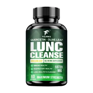 Lung Health Capsules for Lung Detox, with Mullein Leaf, Selenium, Quercetin, Eriocitrin, Bromelain, Help Relieve Respiratory Discomfort, Protect Liver, Congestion Relief, Mucus Detox, lmmune, Digestive Aids,for Smokers, Air Pollution, 60 Capsules