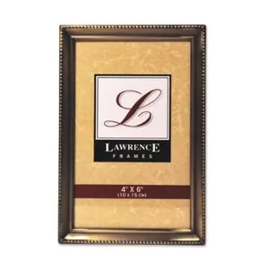 Lawrence Frames 11446 Lawrence Frames Antique Brass 4x6 Picture Frame - Bead Border Design