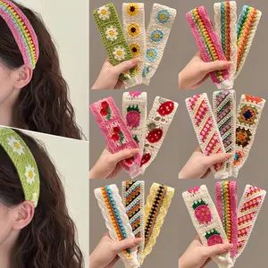 Crochet Headband for Women – Cute Knit Floral Fashion Headband Soft Stretch Daily Outfit Accessory