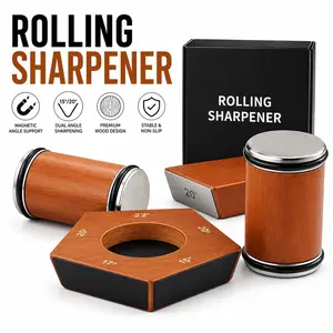 2026 Portable Rolling Knife Sharpener with Diamond Stone，Manual Rolling Knife Sharpener Kit，Knife Sharpener for All  Knives,Easy Knife Sharpening,Knife Sharpening Tool for Kitchen Camping Picnic Di Ceramic ning Ro Home om sharp
