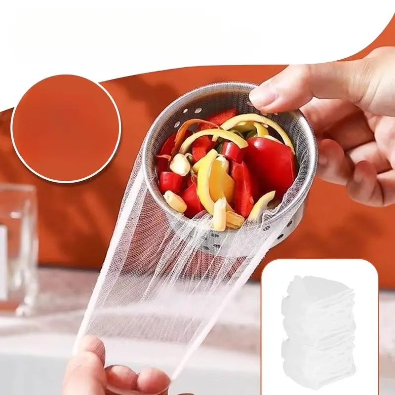 Disposable Sink Drain Filter Bags (1 Bag/2 Bags), Fine Mesh Strainer for Food Waste, Expandable Design for Easy Use, Kitchen Sink Strainer, Home Kitchen Accessory, Kitchen Gadgets