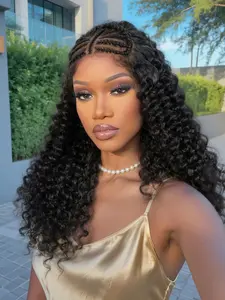 Fashion Braided Wig Hd13x6 Lace Front Headband Wig, Goddess Best-Selling Unique Style Wave Hair, Medium Length, All Seasons