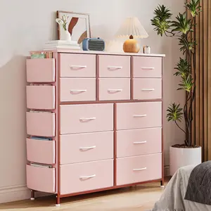 12 Drawer Dresser for Bedroom, Fabric Dressers & Chests of Drawers with Side Pockets, Chest of Drawers for Closet, Living Room, Closet, Hallway