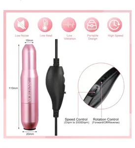 Morovan Professional Nail Drill - Electric Nail Drill File Machine Portable Electric Nail Filer with Nail Drill Bits Sanding Bands for Poly Gel Solid Builder Gel Lightweight Manicure