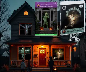 Spectral Illusions Phantoms and Wraiths Halloween Digital Decoration on USB with 5.5 ft x 9 ft gray screen