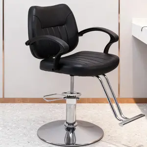Barber Chairs with Adjusted Height, Heavy Duty Hydraulic Pump Salon Chair with 360°Swivel for Barbershop, Hair Stylist, Black