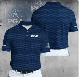 2026 PGA Trophy Pattern Polo – Blue Golf Shirt for Men, Classic Fit, BOGO Deal, Lightweight Feel, Moves with You, Trendy