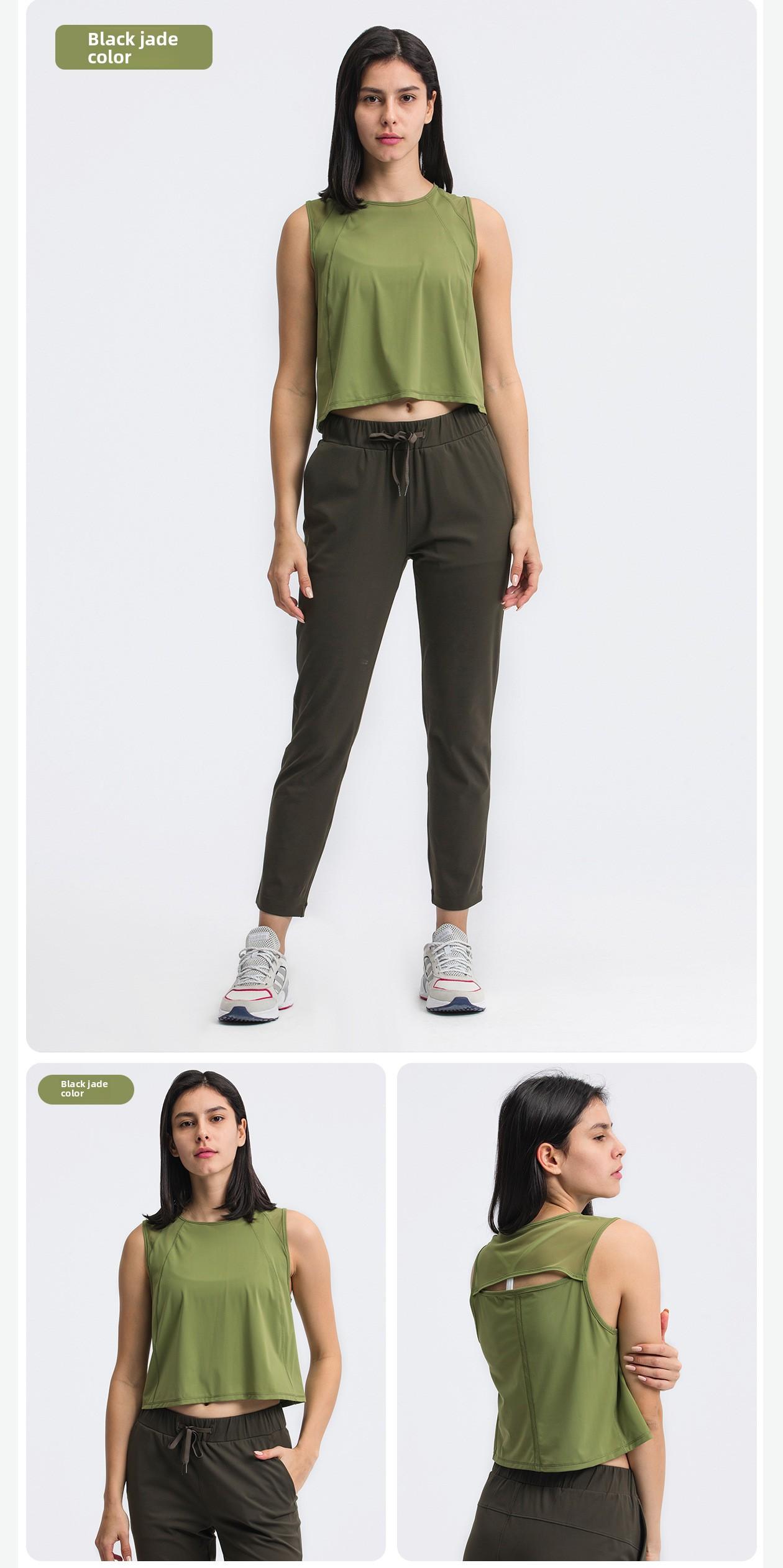 New Sleeveless Crop Tank Top, Sexy Hollow Out Design, Quick-Dry Breathable Yoga & Sports Casual Wear