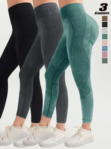 Women's Solid High Waist Sports Leggings, Breathable Comfortable Seamless Skinny Pants, High Stretch Yoga Leggings, Ladies Sportswear for Indoor Outdoor Wear, Stretchy Soft Leggings, Stretchy Workout Leggings, High Waist Activewear