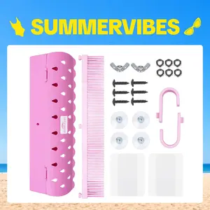 GOO GOO Hair Extension Holder And Hanger Stand For Styling, 4 Installation Modes With Tool, Pink Hair Extension Holder Designed To Securely Hold Your Extensions For Washing, Styling, Packing And Storing#Summervibes