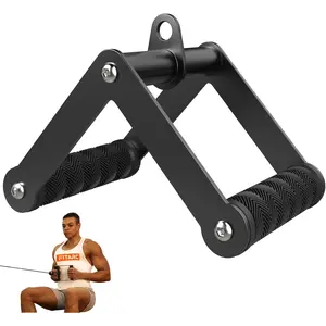 Double D Row Handle Cable Attachments for Gym, Non-Slip V Bar Attachment for Home Gym Equipment, T Bar Row Attachment for Back Training, LAT Pulldown Attachments and Cable Machine Attachment