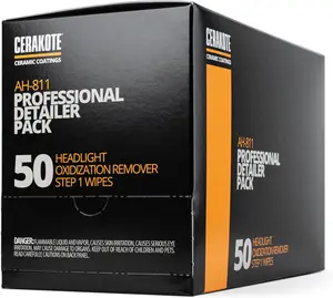 CERAKOTE® Ceramic Headlight Restoration Professional Detailer Pack (50 Step 1 Oxidation Removing Wipes) - Easily Remove Oxidation from Old and Faded Headlights CERAKOTE