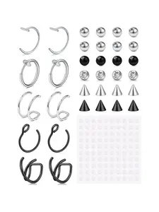 Fake Piercings Fake Lip Piercing Fake Lip Ring Fake Nose Ring Hoop Fake Snake Bites Fake Eyebrow Piercing Clip Lip Ring