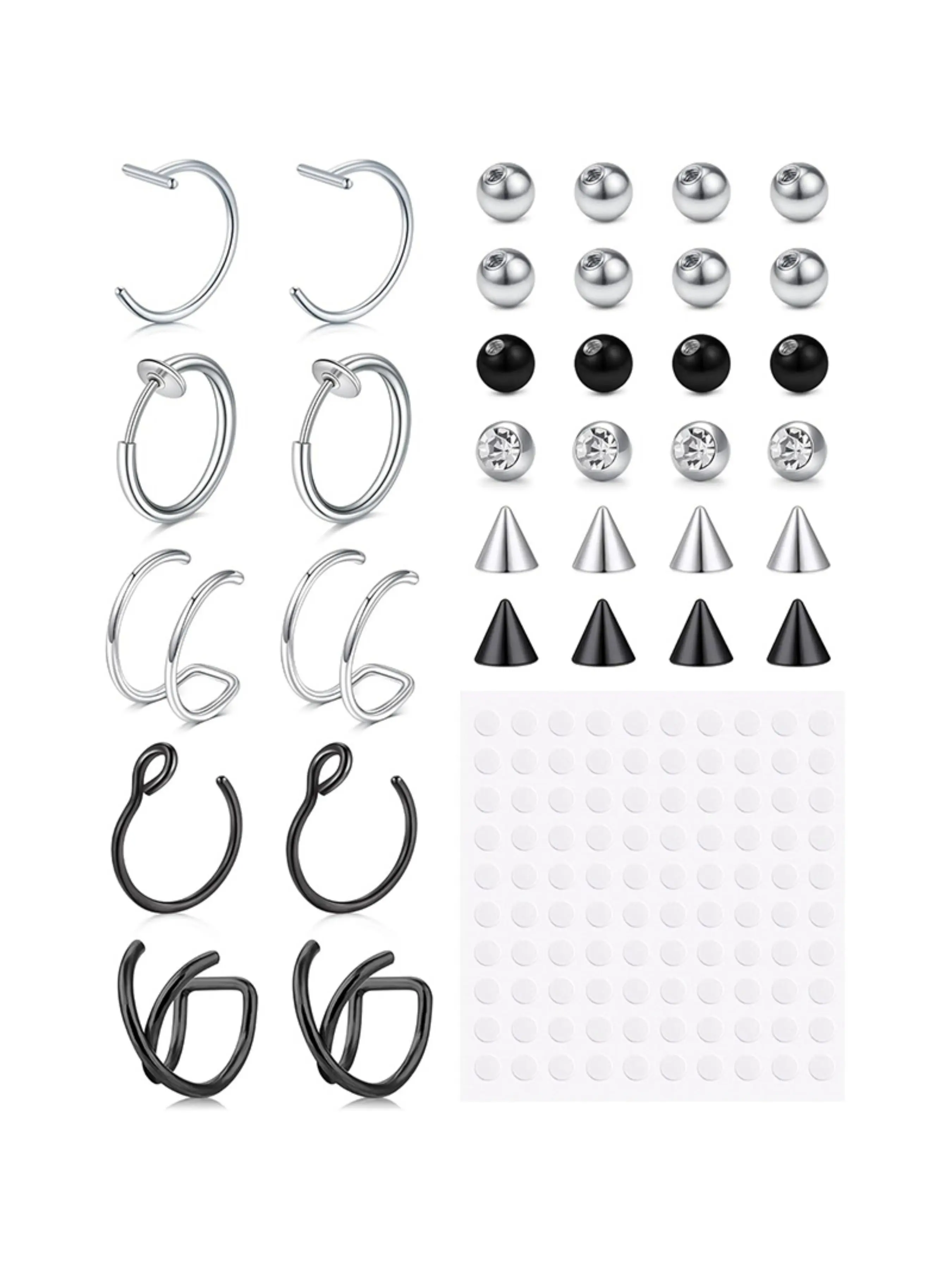 Fake Piercings Fake Lip Piercing Fake Lip Ring Fake Nose Ring Hoop Fake Snake Bites Fake Eyebrow Piercing Clip Lip Ring Body Jewelry
