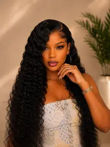 water wave  13x4 full frontal human hair 180 density  transparent Lace 14 a 40"