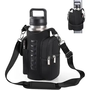 Magnetic Fitness Bag with Water Bottle Holder and Phone Pouch, Shoulder Strap Included, Ideal Gym Accessory Organizer